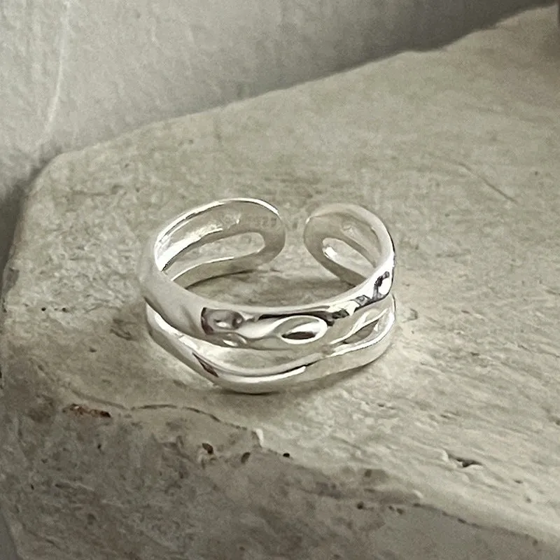 Simple Design Double Layers Stylish Plain Ring