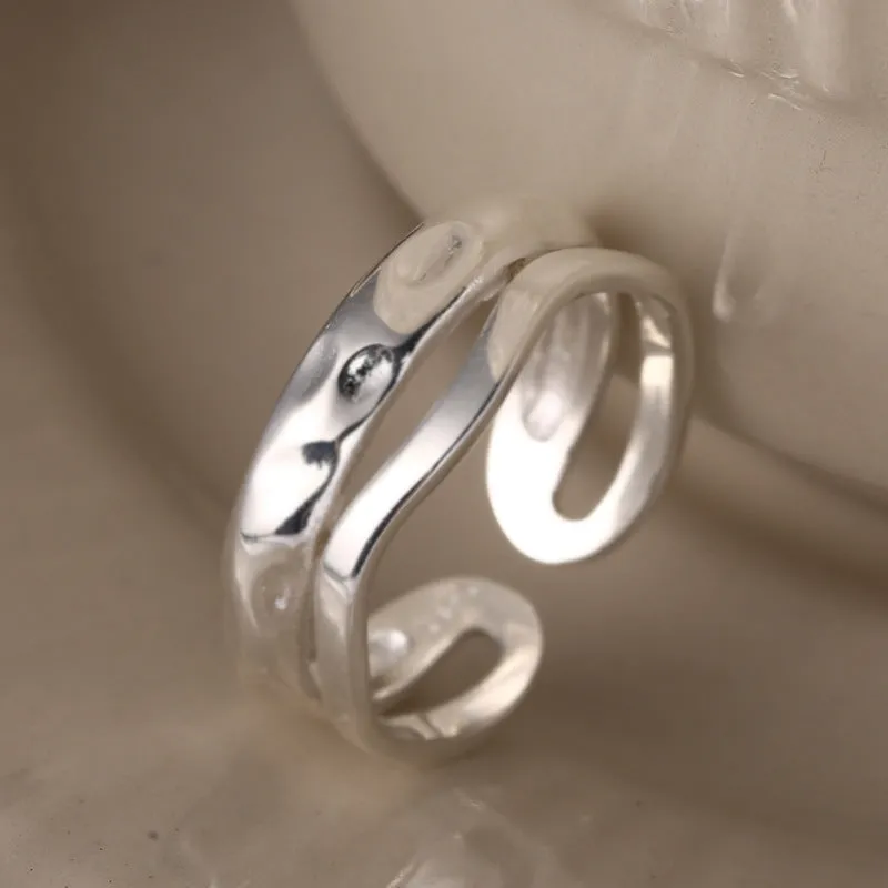 Simple Design Double Layers Stylish Plain Ring