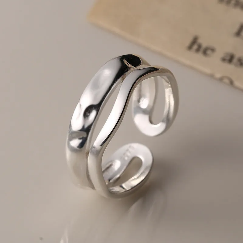 Simple Design Double Layers Stylish Plain Ring