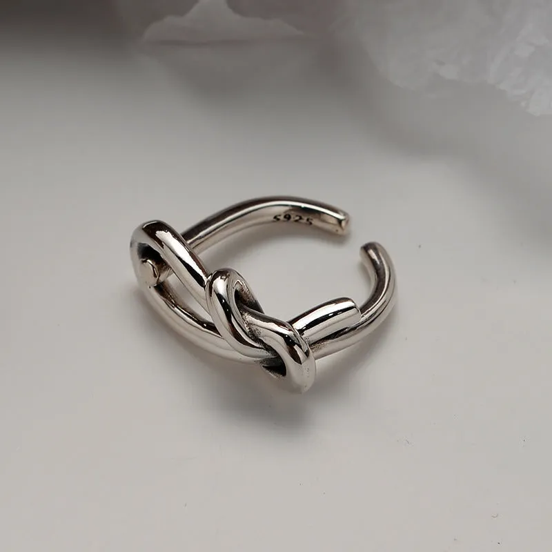 Simple Sterling Silver Knotted Vintage Band Ring