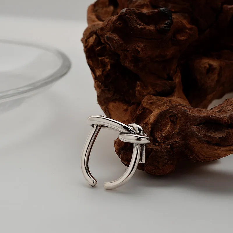 Simple Sterling Silver Knotted Vintage Band Ring