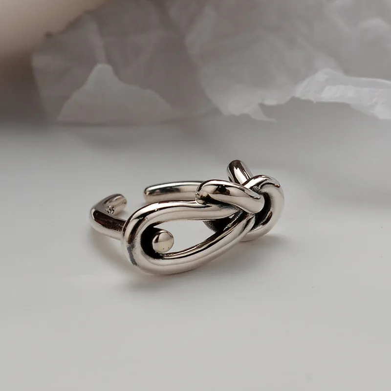 Simple Sterling Silver Knotted Vintage Band Ring