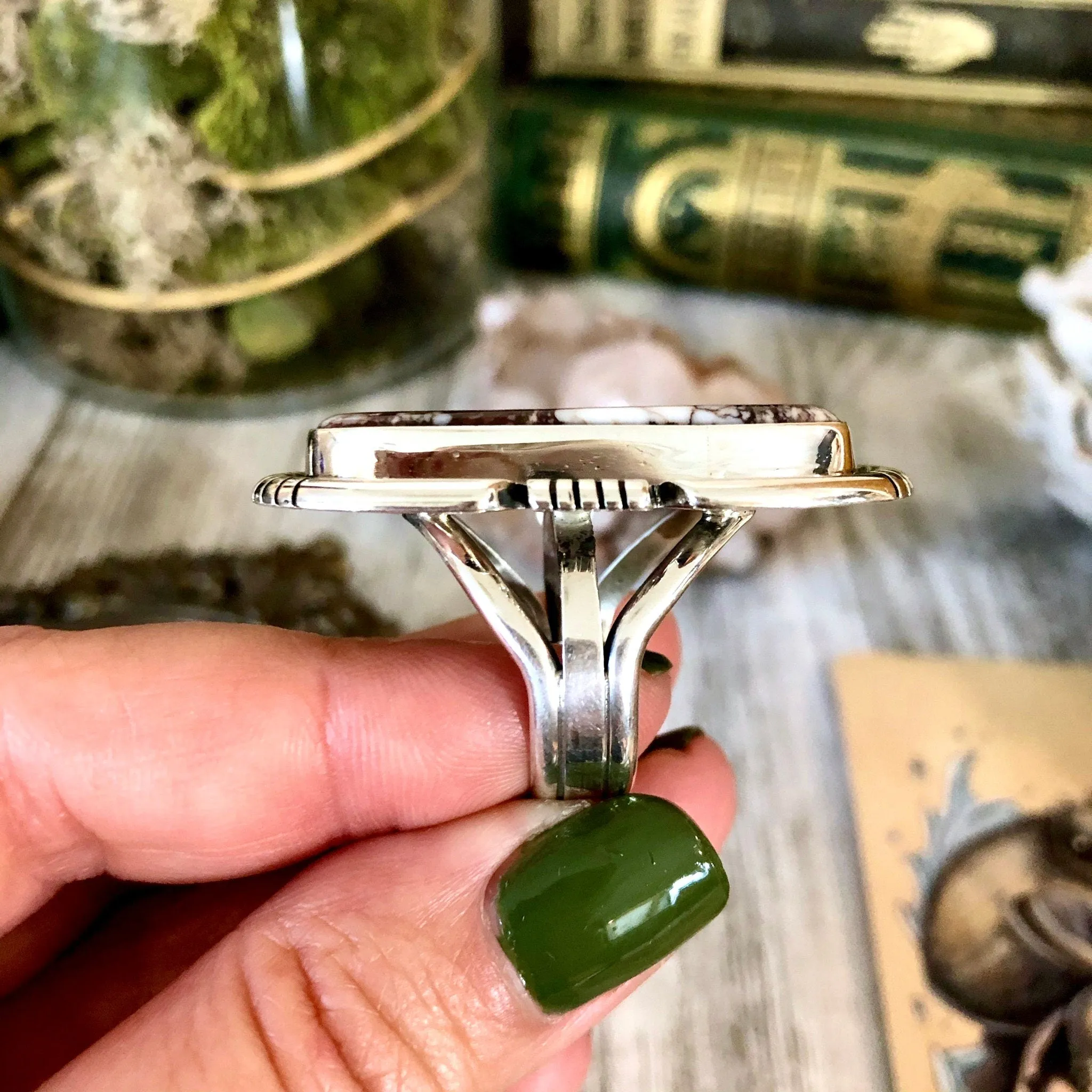 Size 9.5 Stunning Wild Horse Statement Ring Set in Thick Sterling Silver / Curated by FOXLARK Collection