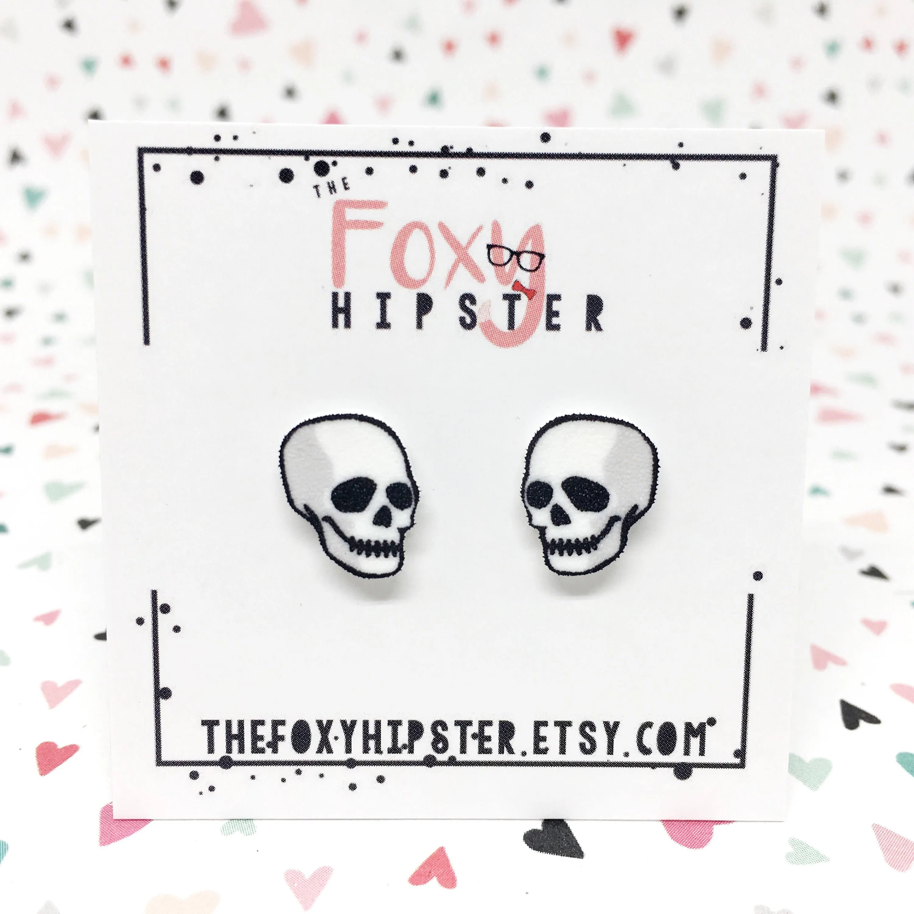 Skeleton Skull Stud Earrings