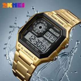 SKMEI Reloj Deportivo Men's Digital Stainless Steel Wristwatch