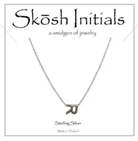 Skosh Sideways Initial Necklace-Silver