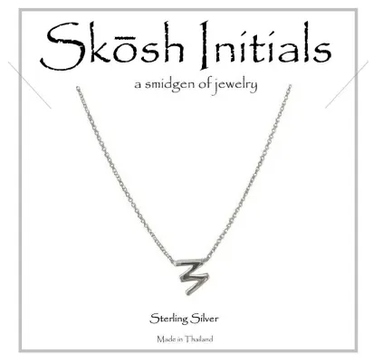 Skosh Sideways Initial Necklace-Silver