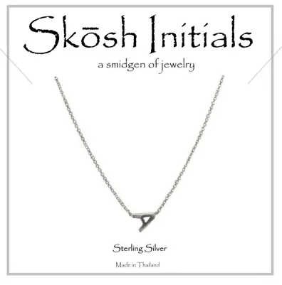 Skosh Sideways Initial Necklace-Silver