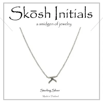 Skosh Sideways Initial Necklace-Silver