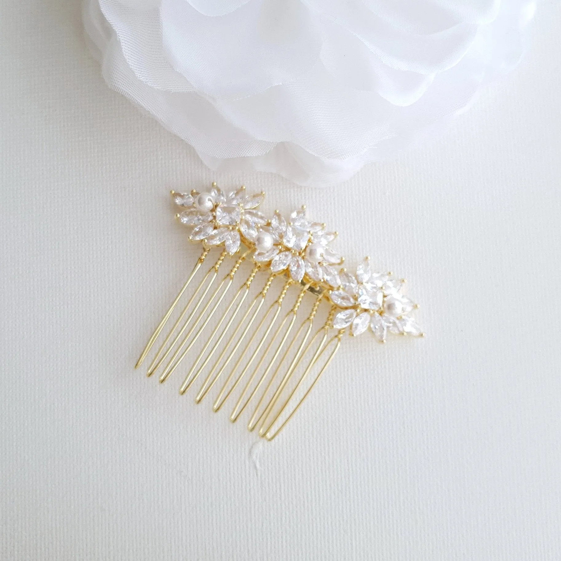 Small Wedding Veil Comb- Bridget