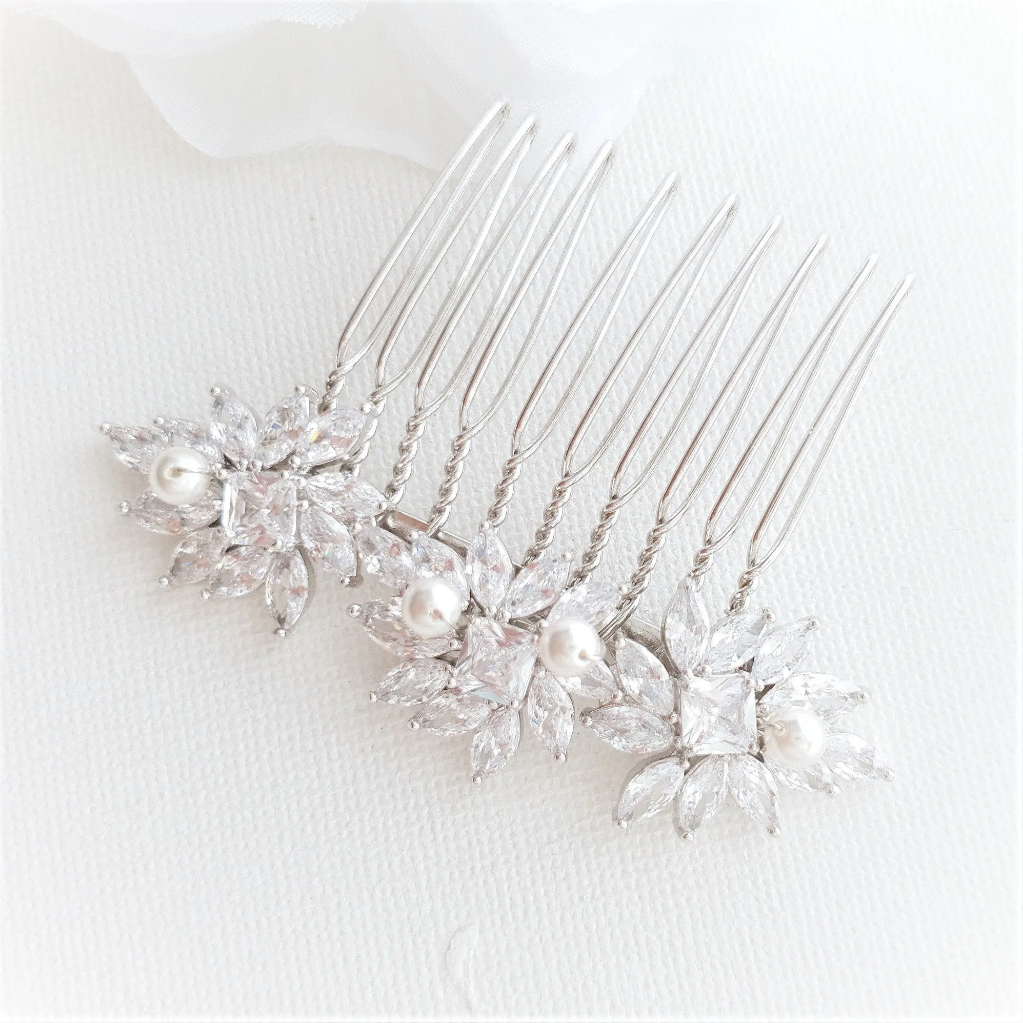 Small Wedding Veil Comb- Bridget