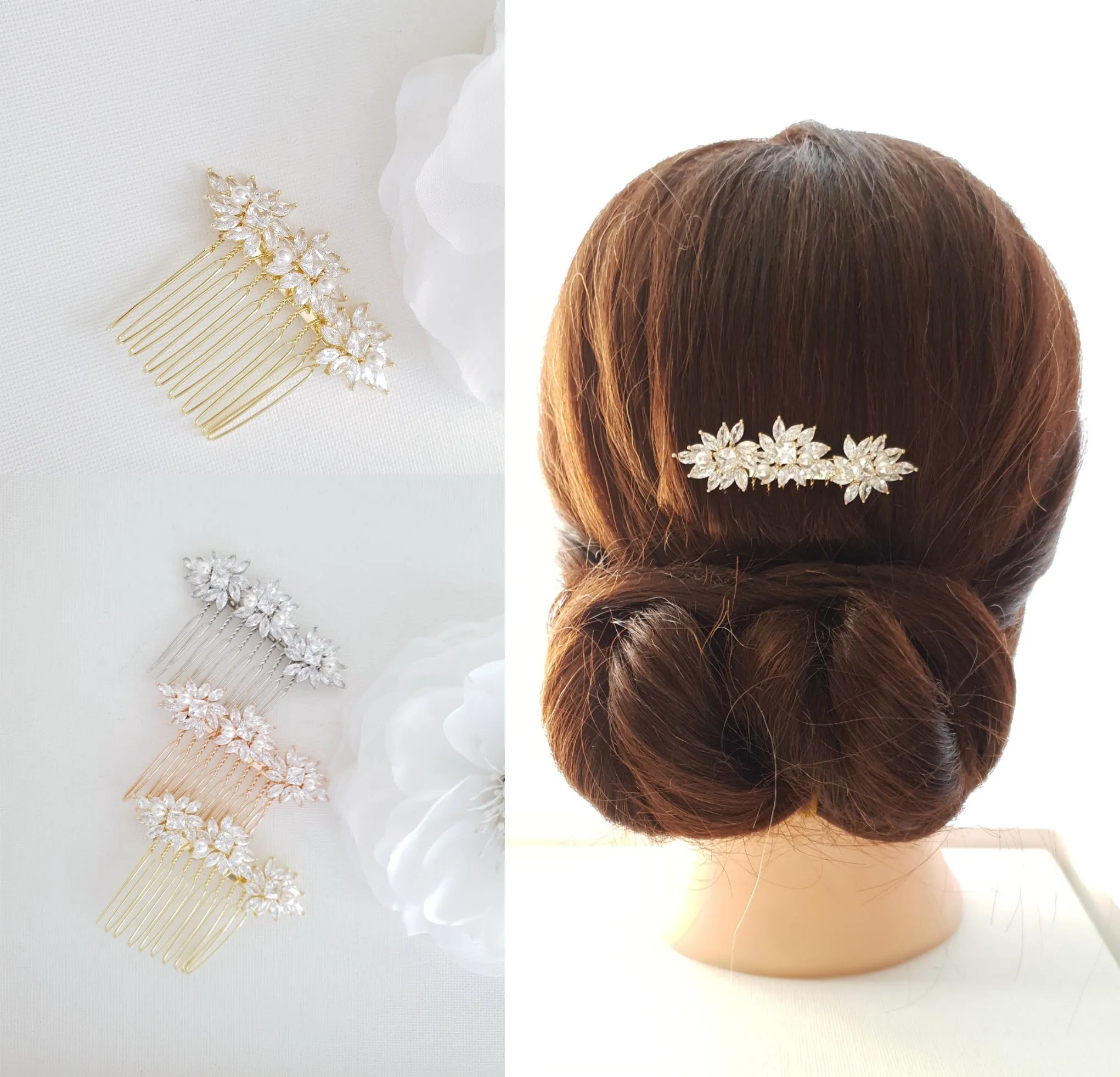 Small Wedding Veil Comb- Bridget