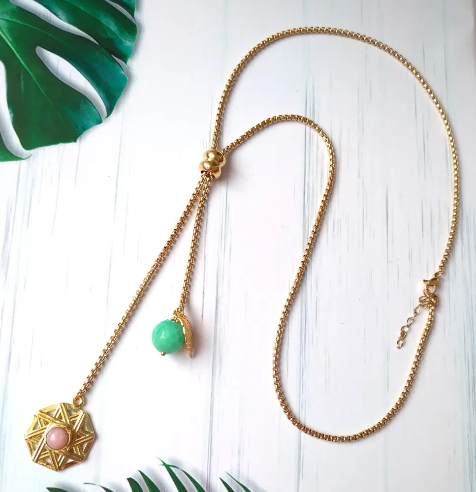 Solihiya with an Amazonite Berry Slider Necklace