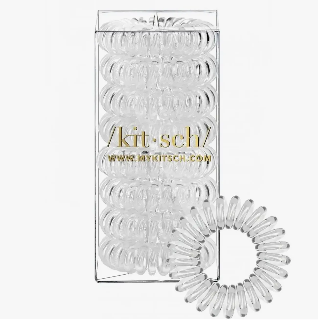 Spiral Hair Ties - 8 Pack Clear