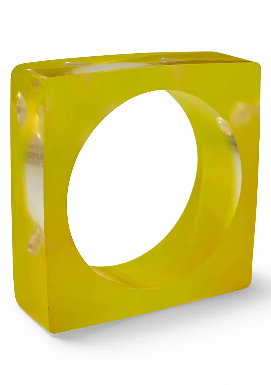 Square Yellow On Translucent Bracelet