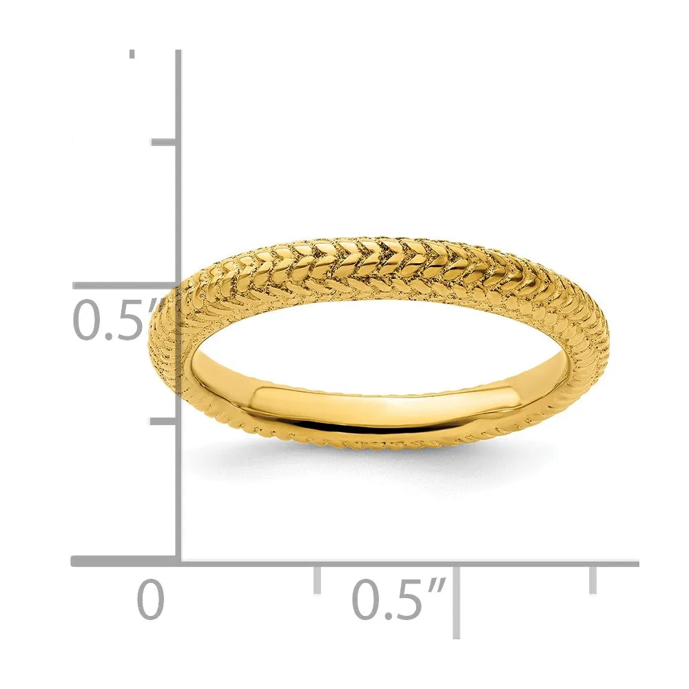 Stackable Expressions Gold-Plated Domed Ring in Sterling Silver