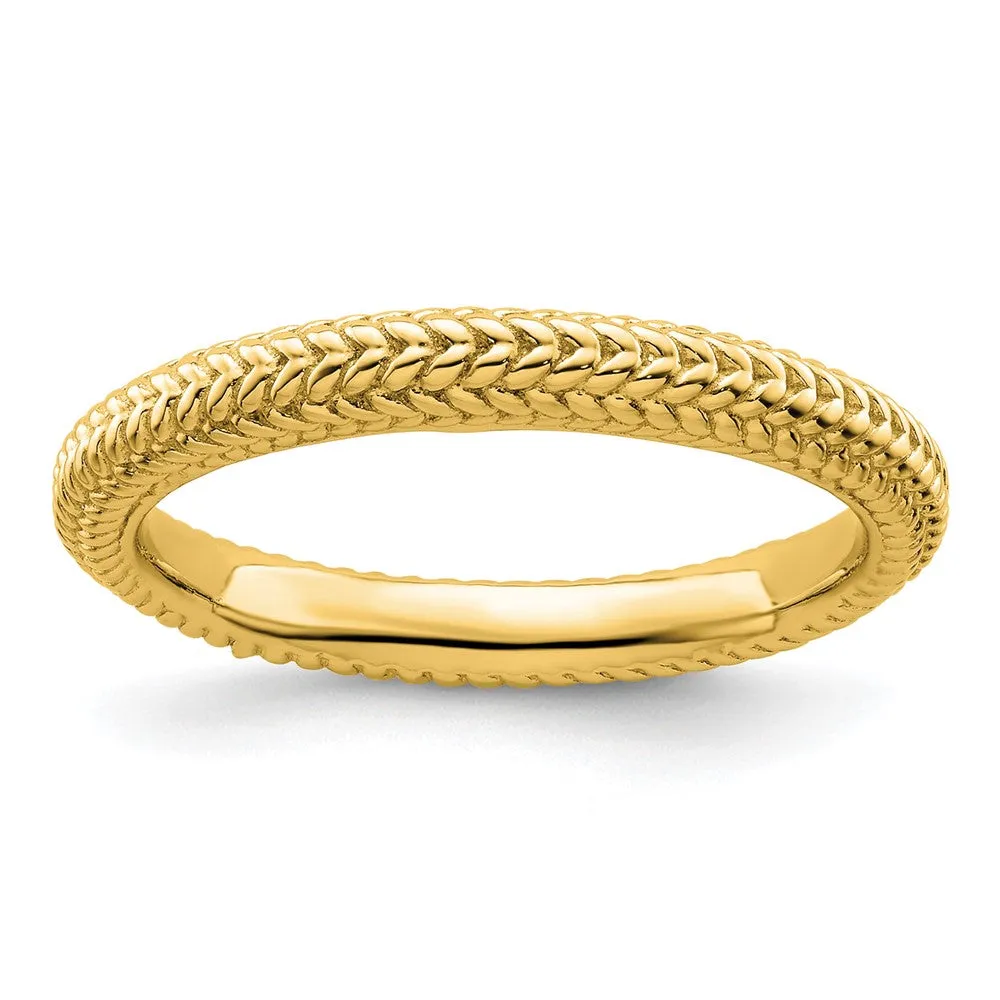 Stackable Expressions Gold-Plated Domed Ring in Sterling Silver