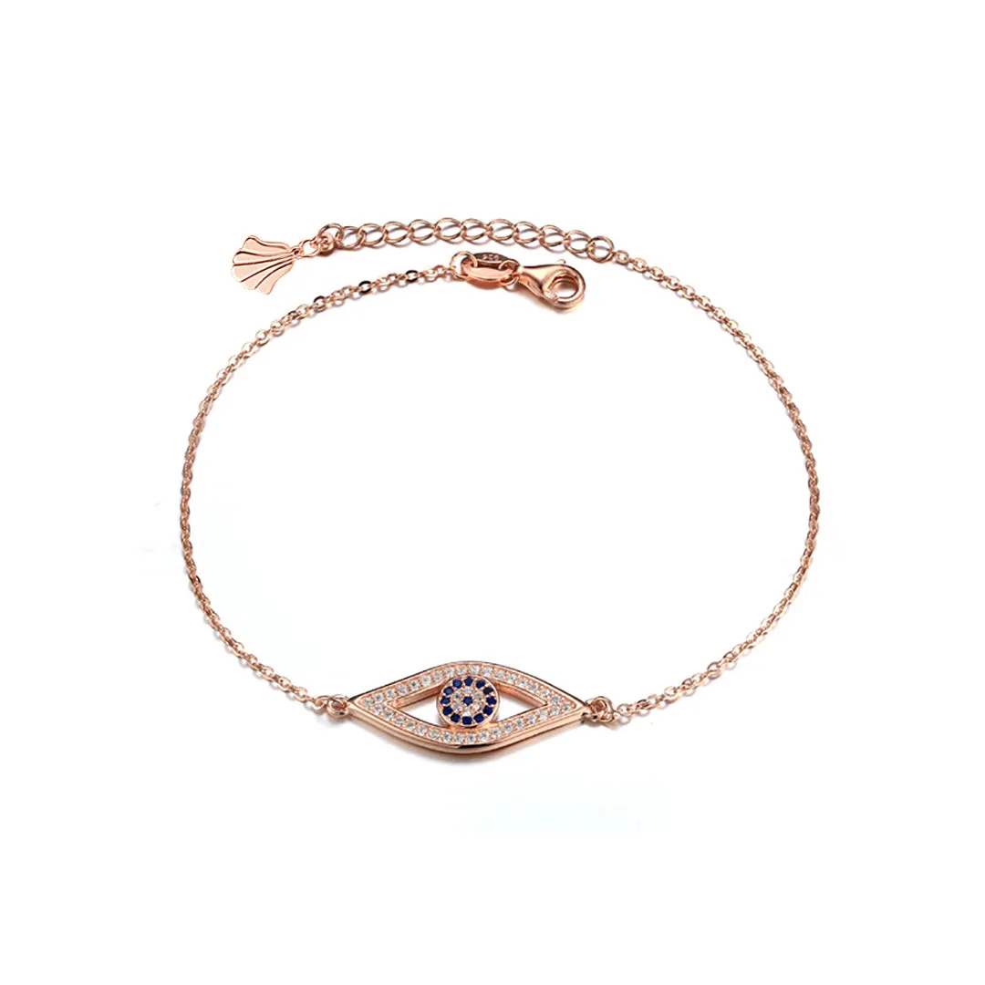 Sterling Silver Eye of Protection Charm Bracelet