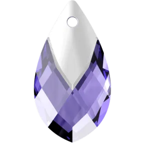 Swarovski (6565) 22mm Metallic Cap Pear-Shaped Pendant - Tanzanite hi