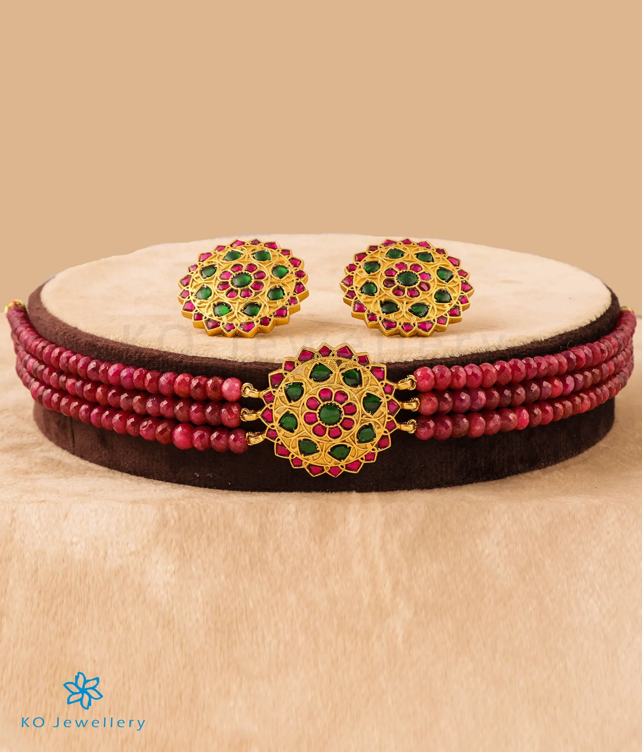 The Athiya Silver Jadau Ruby Choker Necklace Set