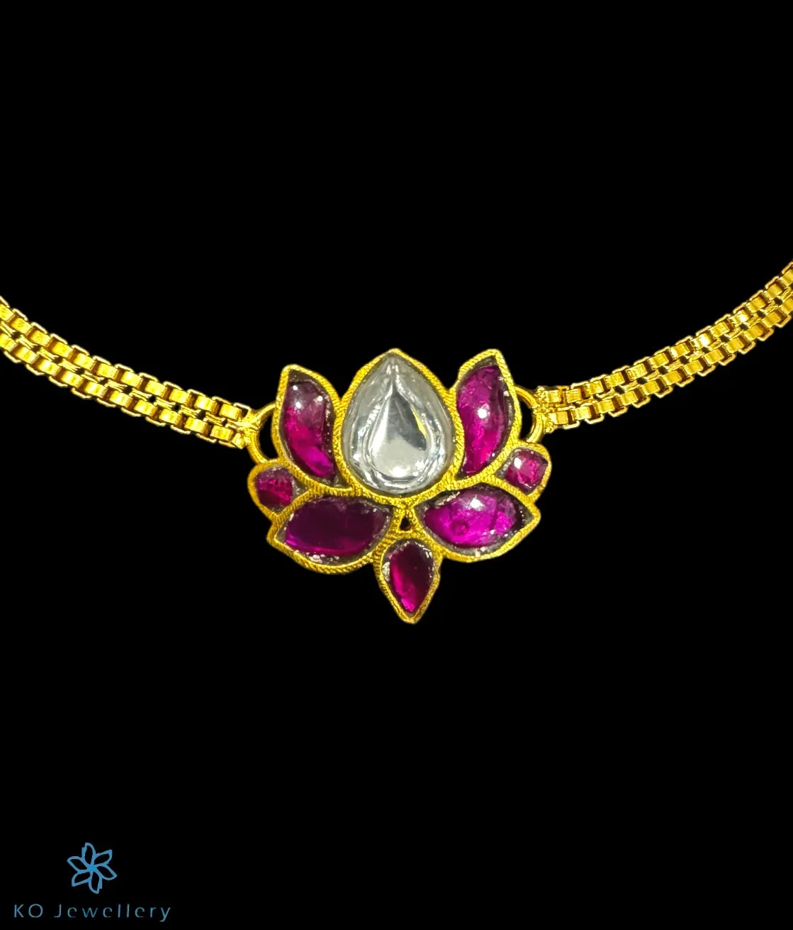 The Lotus Silver Choker Kundan Necklace