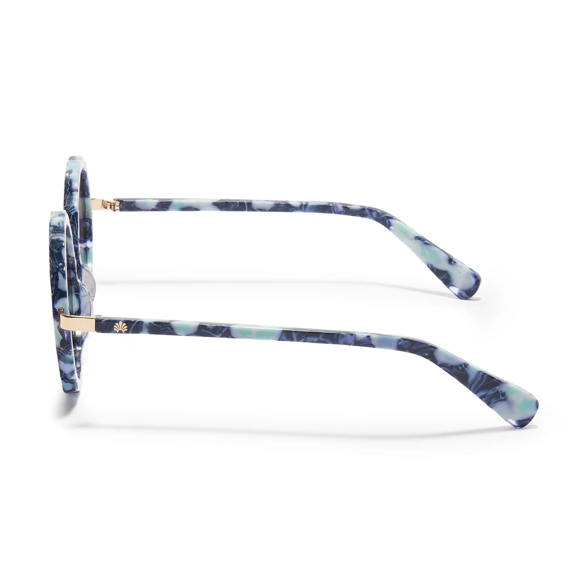 TILE BLUE PAROS ROUND SUNGLASSES