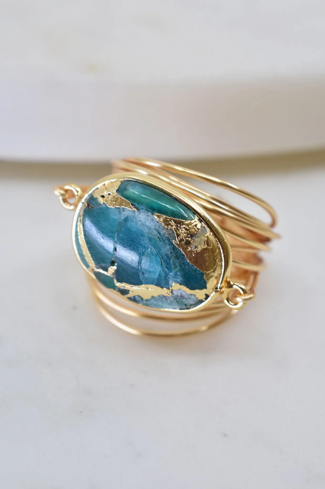 Torrey Ring with Teal Mojave Copper