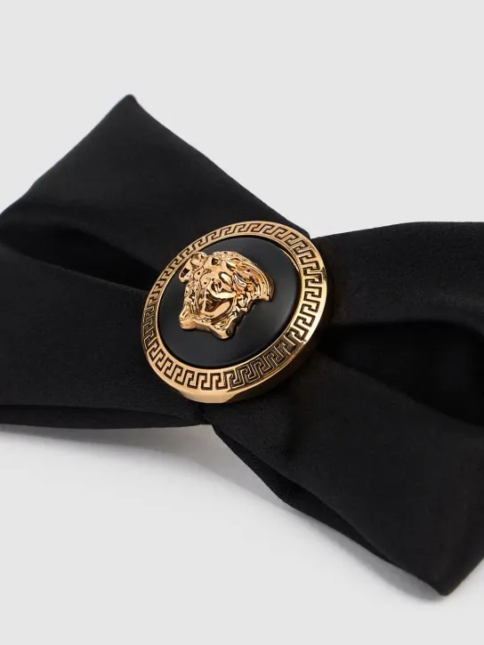 Versace   Large logo satin hair clip 