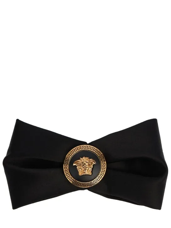 Versace   Large logo satin hair clip 