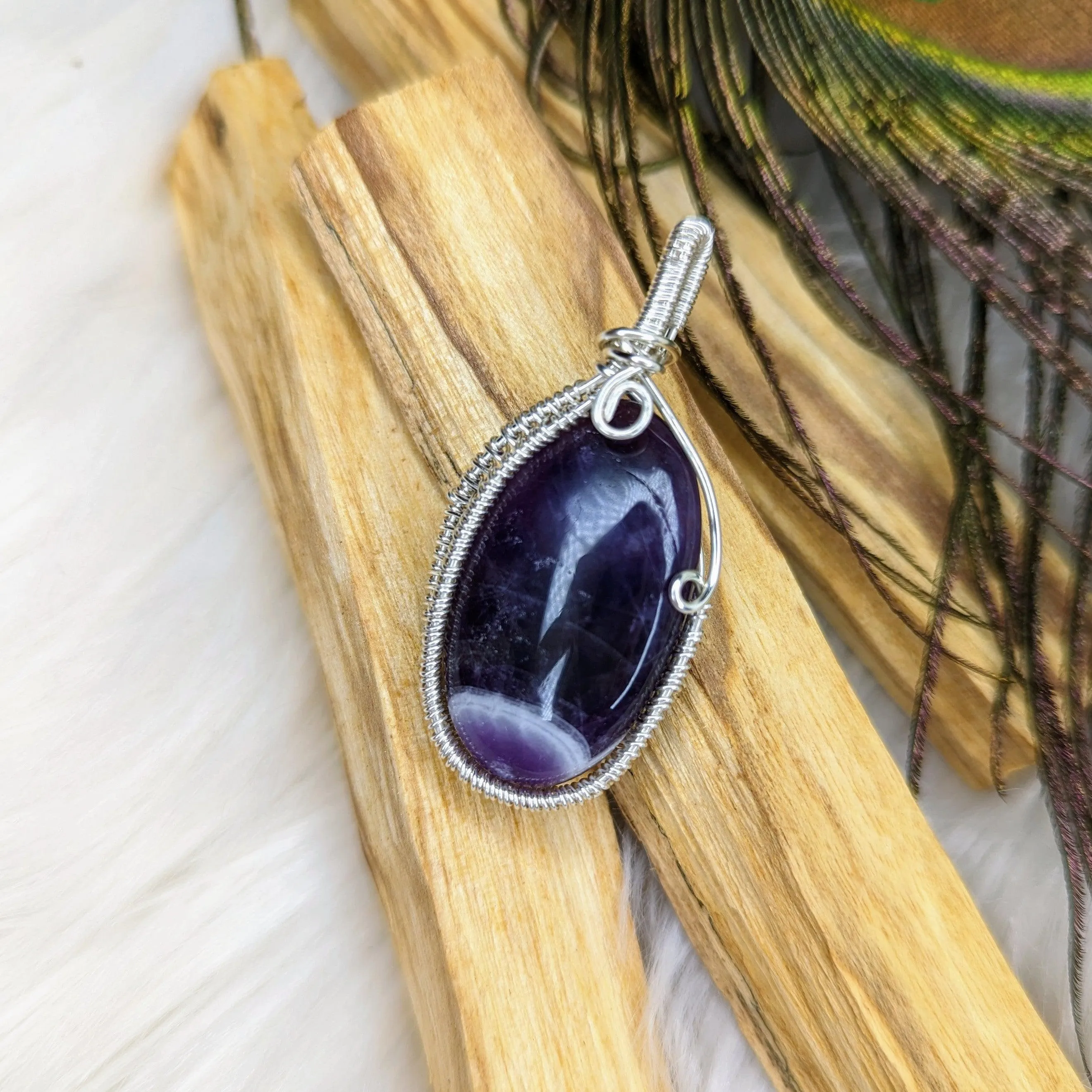 Wire Wrapped Amethyst ~ Gorgeous and Simple~ Uplifting Energy